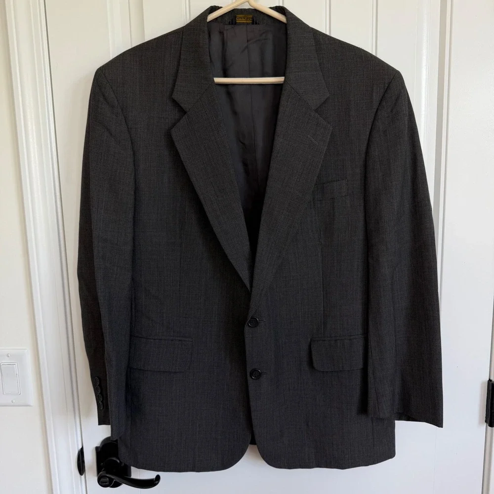 Jos. A. Bank Micro Houndstooth Wool Jacket Blazer Men's 44R